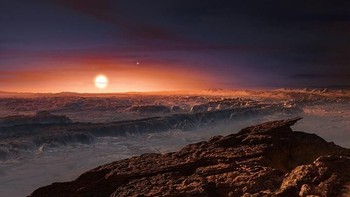 Jika sebelumnya Kepler-452b memiliki kekerabatan dengan Bumi, maka Proxima B memiliki kemiripan dengan Mars. Planet yang mengorbit Proxima Centauri (bintang terdekat dengan Matahari) ini memiliki permukaan berbatu dengan dominasi warna merah. Foto: Digitaltrends