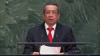 Wakil tetap RI untuk PBB Dian Triansyah Djani dalam sidang itu menegaskan jika Indonesia selalu bersama rakyat Palestina. Indonesia tidak akan pernah mundur perjuangkan kemerdekaan Palestina,” tegas Dubes Djani. (Foto: Dok. Perwakilan Tetap RI (PTRI) untuk PBB)