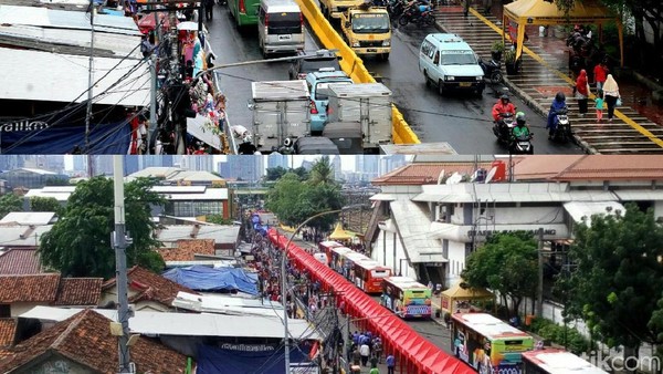 Before-After Jalan Depan Stasiun Tanah Abang yang Ditata Anies
