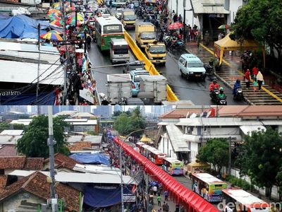 Before-After Jalan Depan Stasiun Tanah Abang yang Ditata Anies