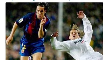 Eks pemain Barcelona ini ikut antusias untuk menonton El Clasico. Foto: Twitter