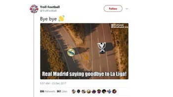 Selamat tinggal titel La Liga buat Real Madrid? Foto: Screenshot Twitter