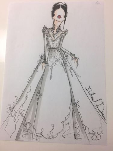 12 Desainer Buat Sketsa Gaun Pengantin Untuk Kim Kardashian