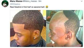 Madrid yang dicukur gundul di babak kedua. Foto: Twitter