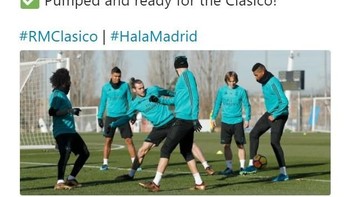 Tim asal Ibu Kota Spanyol siap jalani El Clasico. Foto: Twitter