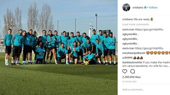 Mega bintang Cristiano Ronaldo pun siap untuk laga nanti malam. Foto: Twitter