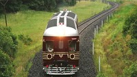 Kereta bertenaga surya 100% pertama di dunia ini sekarang meluncur di Byron Bay, Australia. Istimewa/Inhabitat.