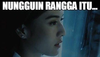Fenomena ini pun memunculkan meme di mana-mana, seperti meme Cinta menunggu Rangga berikut. Foto: istimewa