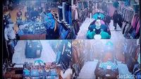 Aksi geng motor menjarah toko pakaian di Depok terekam CCTV.
