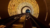 Terowongan ini terletak di bawah bangunan iconic di Shanghai bernama Oriental Pearl Tower. Istimewa/atlasobscura.