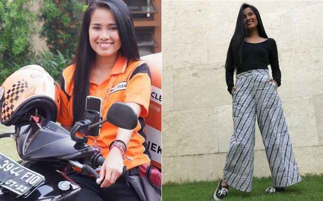 Chika Waode yang di layar kaca populer lewat perannya di Shelly di sinetron OK-JEK, penampilannya sangat berbeda ketika di kehidupan nyata. Saat di sinetron, dia tampil tomboi dengan celana dan jaket ojeknya. Di keseharian, Chika kerap tampil dengan busana feminin. Foto: istimewa