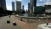Begitu juga yang terlihat di Bundaran HI, Jakarta.