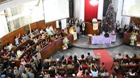 Penyelenggaraan ibadah Misa Malam Natal di Gereja Immanuel berlangsung khidmat. (Foto: Dok. Istimewa)