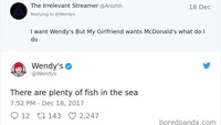 Wendy’s menyuruh netizen cari pacar baru nih saat sang pacar mau ke McD. Foto: Istimewa