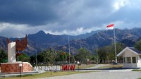 Penampakan PLBN Wini, salah satu proyek strategis nasional pemerintah yang sudah rampung pengerjaannya tahun ini. Pool/PUPR.