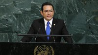 Guatemalan President Jimmy Morales di PBB. Guatemala adalah negara Amerika Latin pro-Amerika Serikat, satu dari sembilan negara yang menolak resolusi PBB menolak keputusan AS soal Yerusalem. (Eduardo Munoz/REUTERS)