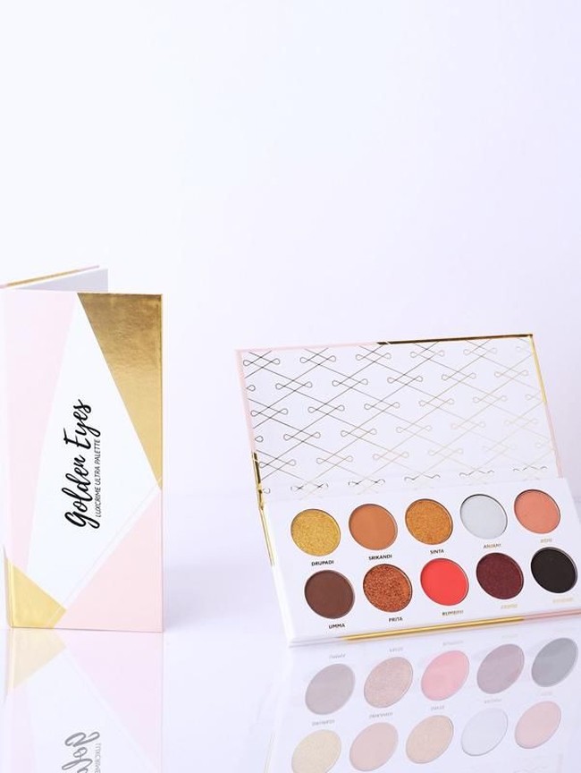 Jika brand lokal kebanyakan merilis liquid lipstick, brand lokal Luxcrime menggebrak industri kecantikan Indonesia dengan merilis palette eyeshadow dengan warna-warna kekinian. Golden Eye Palette memiliki warna eyeshadow bernuansa merah, gold dengan aksen shimmery yang sangat mengikuti tren makeup mata 2017.  Foto: dok. Luxcrime.