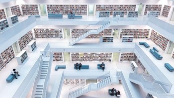 Masuk ke kategori Cities, ada karya fotografer Norbert Fritz asal Hungaria yang berhasil menjadi pemenang pertama dalam kategori ini dengan judul foto Levels Of Reading. (Foto: National Geographic)