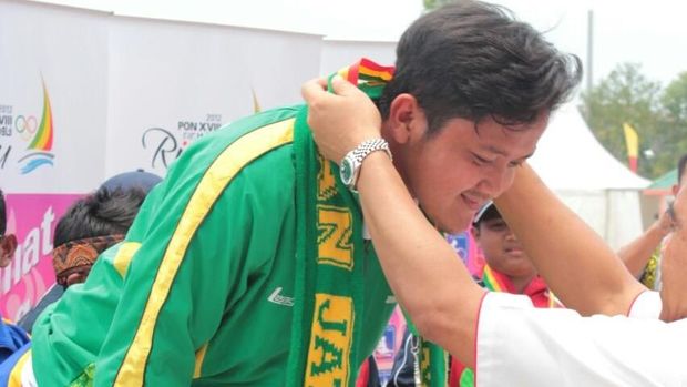 Agung saat memenangkan salah satu kejuaraan