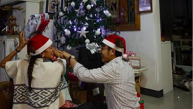 Nadine Chandrawinata rayakan natal bareng Dimas Anggara. 