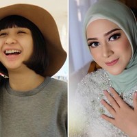 Putri Titian dan Nina Zatulini mereka sama-sama lahir di tahun 1991. Putri Titian memiliki tubuh mungil dan wajah imut, maka tak heran kalau diusia ke 26 tahun, dia masih cocok mengenakan seragam SMA. Berbeda dengan Nina yang mantap menggunakan hijab terlihat feminin dan flawless dengan makeup tipis. Foto: Instagram