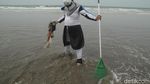 Foto: Sinterklas Sampai Batman Bersih-bersih Pantai Kuta