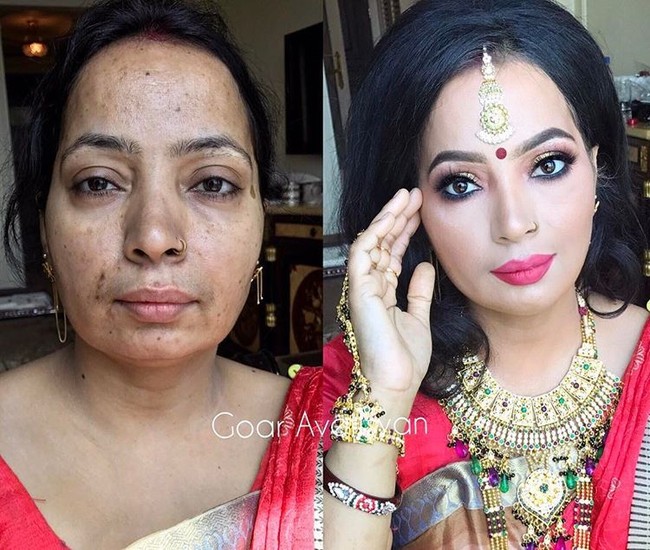 Bagi wanita di foto ini, momen bertemu Goar Avetisyan adalah pertamakalinya dalam hidupnya yang sudah 38 tahun dia didandani makeup artist. Hasilnya? Sama sekali tidak mengecewakan. Foto: Instagram Goar Avetisyan
