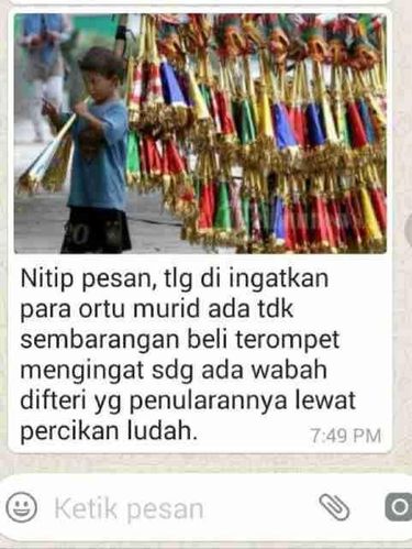 Bisakah Difteri Menular Lewat Terompet Tahun Baru? Ini Kata Dokter Paru