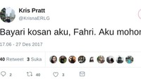 Sampai-sampai ada yang minta dibayari kosan oleh Fahri. 