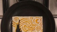 Terinspirasi dari karya seni terkenal bernama Starry Night Van Gogh. Ia membentuk telur ka bawah dan ke atas menyerupai lukisan sang seniman tersebut. Foto: Istimewa