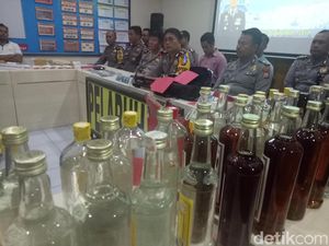 2.272 Botol Miras Ilegal untuk Tahun Baru di Makassar Disita