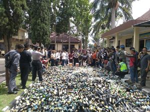 Ribuan Miras untuk Pesta Tahun Baru Dimusnahkan Polres Garut