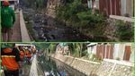 Foto Before-After Kali Tegal Amba yang Diunggah Anies