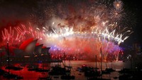 Kemeriahan pesta tahun baru 2018 di Sydney. 