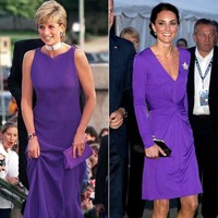 Ultra violet juga bisa dijadikan sebagai inspirasi gaun pesta. Tiru gaun panjang seperti Kate Middleton atau Putri Diana ini. Foto: ist.