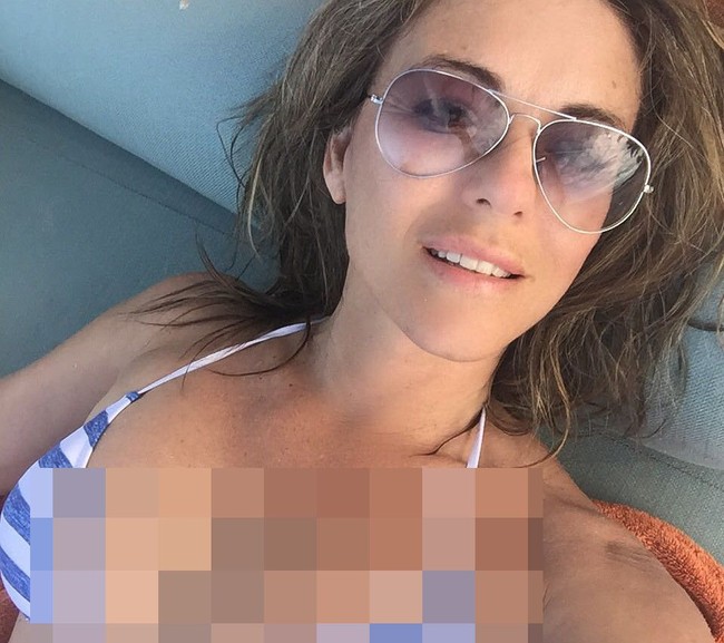 Aktris dan model senior Elizabeth Hurley masih terlihat cantik dan seksi di usianya ke-52.  Foto: dok. Instagram