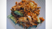 Nasi cokelat juga dikreasikan dengan kimchi oleh Sophia. Dijamin sehat dan mengenyangkan!Foto: Instagram sophia_latjuba88