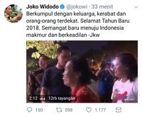 Jokowi: Selamat Tahun Baru 2018, Menuju Indonesia Makmur 