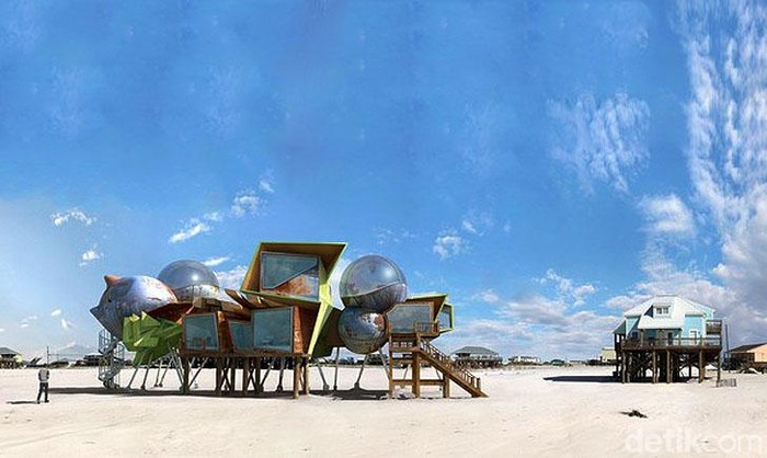 Rumah Tepi Pantai Ini Dibangun Tahan Badai