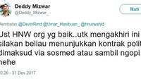Deddy Mizwar kemudian menanggapi. Dia mengajak Hidayat Nur Wahid agar membahas soal kontrak politik itu dengan cara yang santai. 