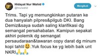 Cuitan HNW ke Deddy Mizwar soal kontrak politik. 