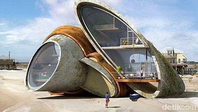 Rumah Tepi Pantai Ini Dibangun Tahan Badai