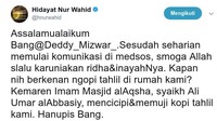 HNW kembali mengajak Demiz untuk ngopi.
