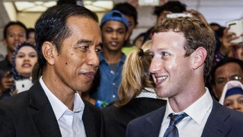 Ini bukan pertama kalinya mereka bertemu, pada tahun 2014. Zuck datang ke Indonesia bertemu dengan Jokowi. Foto: Getty Image