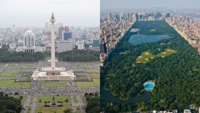 Foto: Ini Perbandingan Kondisi Central Park dan Monas
