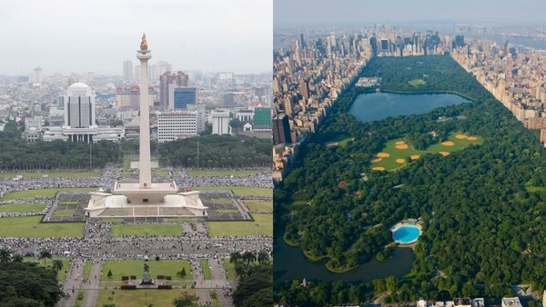 Foto: Ini Perbandingan Kondisi Central Park dan Monas