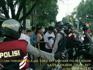 Antisipasi Tawuran, Polres Bogor Patroli di Jam Pulang Sekolah