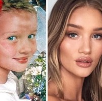 Bibir tebal dan tulang pipi yang menonjol sudah terlihat pada diri Rosie Huntington-Whiteley sejak masih kanak-kanak. Ditambah lagi sekarang tubuh semampainya, Rosie pun enjelma menjadi model dan aktris yang kecantikannya membius penggemarnya. (Foto: Instagram)