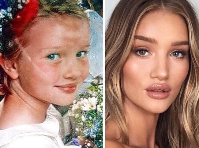 Bibir tebal dan tulang pipi yang menonjol sudah terlihat pada diri Rosie Huntington-Whiteley sejak masih kanak-kanak. Ditambah lagi sekarang tubuh semampainya, Rosie pun enjelma menjadi model dan aktris yang kecantikannya membius penggemarnya. (Foto: Instagram)
