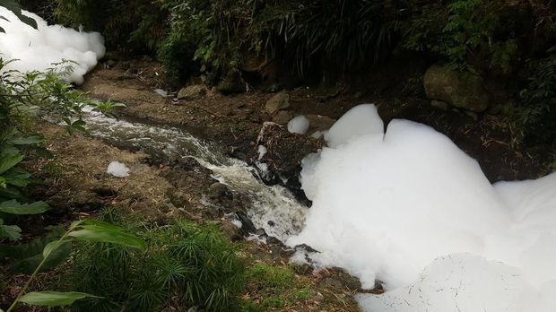 Ada dua gunungan busa